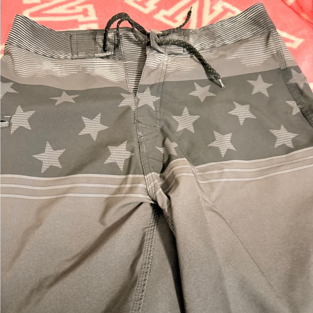 Burnside Gray Star Pattern Board Shorts